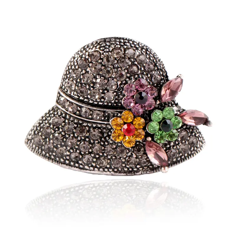 מודלים פיצוץ אירופה ובארצות הברית פופולרי חם בגדי בגדי Creative חמוד מלא יהלומי כובע סיכת
