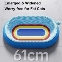 Griffoir pour chat durable et éco-responsable, de luxe, moderne, en forme de bol, en flanelle et sisal, interactif, pour usage intérieur, motif arc-en-ciel, lit pour animaux de compagnie