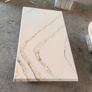 Mesa de Comedor Rectangular Moderna ODM/OEM 5004 Brittanicca, Piedra Artificial de Cuarzo Blanco Calacatta, Losa Grande Pulida, Ecológica - Product Image 4