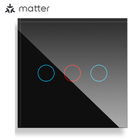 Nuevo Interruptor Táctil Capacitivo Tuya Matter Personalizado para UE y Reino Unido, Panel de Luz Inteligente sin Neutro para Apple HomeKit, Alexa y Google