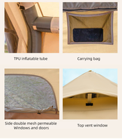 Cabine de luxe gonflable imperméable à l'air tente oxford en coton pour camping en plein air pour 5-6 personnes tente de camping portable gonflable