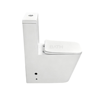 WC monobloc moderne en céramique avec abattant à fermeture douce, économie d'eau, double chasse, à poser au sol, pour usage domestique et commercial