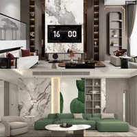 Panneau mural en PVC imperméable et ignifuge, imitation marbre, pour fond de télévision, feuille de marbre pour la décoration intérieure de la maison, de l'hôtel, de la villa