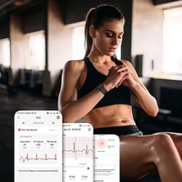 Bracelet intelligent Bluetooth sans écran avec moniteur de santé ECG PPG et NFC pour le suivi quotidien de la forme physique