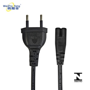 Brazil 2-pin cắm 2.5A <span class=keywords><strong>250V</strong></span> H03VV-F CN tiêu chuẩn AC Dây nguồn máy tính xách tay Sạc Cáp mở rộng C7 loại cuối IEC thiết bị gia dụng - Product Image 5
