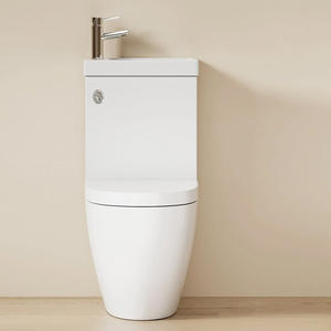 Lavabo y inodoro combinados dos en uno - Lavabo portátil para lavarse las manos con agua caliente - Conjunto de inodoro público con <span class=keywords><strong>cisterna</strong></span> - Product Image 1