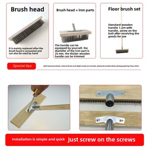 Lớn Dây Thép Không Gỉ Bàn Chải Cho Gỉ Và Rêu Loại Bỏ Dài Xử Lý Công Nghiệp & Hộ Gia Đình Sử Dụng Sàn Làm Sạch Bàn Chải - Product Image 5