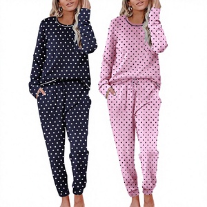 Conjunto de pijama de lunares para mujer, ropa de dormir de manga larga, pantalones deportivos, ropa de estar por casa - Product Image 3