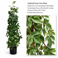 Plante artificielle de lierre vert de 100 cm de haut, feuilles réalistes en forme d'érable, résistante aux UV et à l'eau, fausse plante en pot pour villa et hôtel