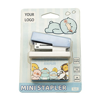 Agrafeuse manuelle mini de bureau en plastique de haute qualité, en forme d'animaux de dessin animé, mignonne, pour enfants, avec agrafes