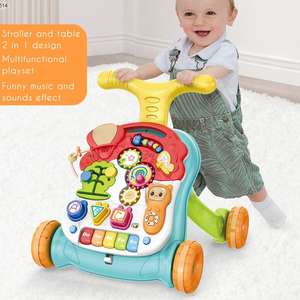 Poussettes d'activités chaudes pour enfants trotteur multifonction, vente en gros de jouets à vendre 5 en <span class=keywords><strong>1</strong></span> marcheur table d'apprentissage du piano pour bébé - Product Image 4