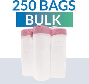 Small Trash <b>Bags</b> Bathroom 4 Gallon Drawstring Garbage <b>Bag</b> Unscented Clear White Recycle Plastic Tall Liners - Product Image 5