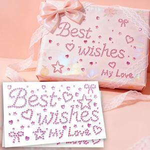 Adesivi in Acrilico a Forma di Diamante 'Happy Birthday' in Inglese 15x10cm, Decorazioni Fai-da-Te per Scatole Regalo, Cuori, Fiocchi, Stelle, Stile Fresco e Naturale - Product Image 4