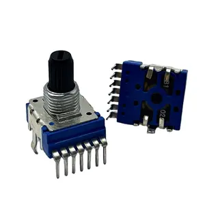 Good Supplier Carbon Film Horizontal Insulation shaft 7pins Double Gang linear 14MM Rotary a103k b103k Potentiometer