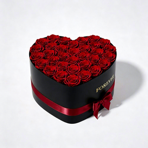 FX <b>Personalized</b> Design Luxury Flower Gift Box Handmade Black Rigid Heart Shape Box for Flowers - Product Image 2