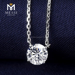 Collier rond brillant en or 18k et blanc, <span class=keywords><strong>prix</strong></span> d'usine, collier militaire, bijoux en or massif, 0.8 - Product Image 2