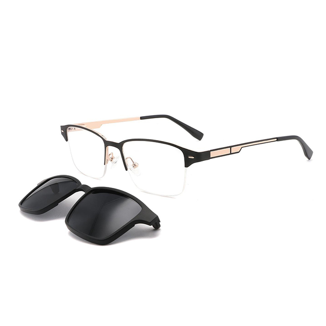 New Style Eyeglass Frames Women Men Unisex 2 in One Polarized Sunglasses for Magnetic Clip on Glasses