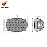 Luz de Trabajo LED Ovalada de 7 Pulgadas para Excavadora, Construcción, Impermeable IP67, 4700LM, Haz de Luz Amplio, 9-32V, Lámpara de Trabajo de Voltaje Amplio YW-6067