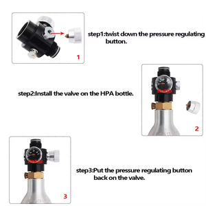 Vanne de régulation de pression d'air CO2 pneumatique en alliage d'aluminium noir Zimakyfa PBRG-300, réglable 0-200 PSI 0-800 PSI G1/2 - Product Image 3