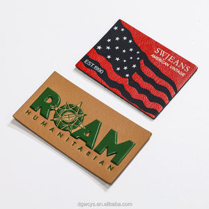 Индивидуальные кожаные нашивки на клеевой основе, экологичные, 3D-тисненые этикетки для одежды, мягкие, из натуральной кожи, для пошива джинсов, головных уборов и аксессуаров - Product Image 3