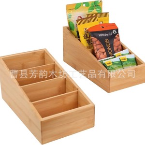 Solid Wood Compartmentalized <b>Storage</b> <b>Box</b> Rectangle Office Organizer Desktop <b>Drawer</b> Organizer For Remote Control Snacks - Product Image 5