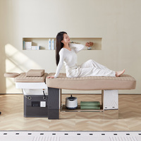 Table de lavage de cheveux professionnelle inclinable avec design incurvé, cuvette en céramique, pour massage thaïlandais, hydrothérapie et lit de spa capillaire