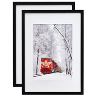 Cadre photo double passe-partout en bois de pin, design moderne, durable et écologique, personnalisable OEM/ODM, lot de 2, marque privée, pour la maison