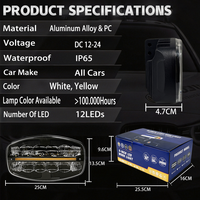 Nouveau modèle de phare de travail pour voiture de 9 pouces avec 12 LED, DC12-24V, IP65, étanche, en alliage d'aluminium, lumière de conduite LED, blanc et jaune, double couleur