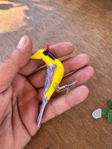 Tiny Glass World Handmade Glass Bird Figurine Yellow Purple <b>Red</b> Beak Murano Blown Tabletop <b>Vase</b> Contemporary Art Accessory - Product Image 6