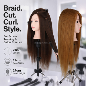Vente directe d'usine, tête de mannequin professionnelle pour coiffeuse avec cheveux raides pour la pratique de la coupe de cheveux - Product Image 3