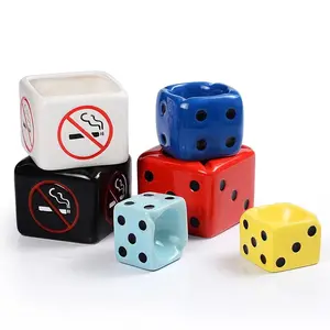 Creative Dice design Ashtray ,Custom hand made pottery Cigarette ashtray , tabletop Ash tray for sale