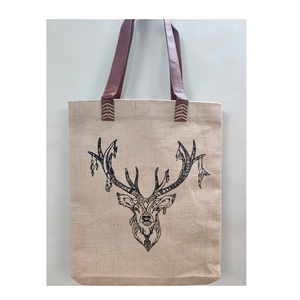 Bolsa de algodón con patrón personalizado de alta calidad con asa de cuero, suministro a granel al por mayor para regalos de compras de viaje - Product Image 5