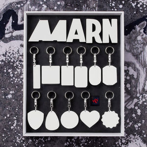 Porte-clés vierges en aluminium blanc double face vintage Courage XLB avec impression par transfert thermique pour photos numériques - Product Image 3