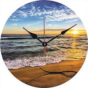 12-Inch Modern Tropical Beach Shell Meena Wall <b>Clock</b> Clear Sky Quartz 4MM Tempered Glass Silent Needle for Living - Product Image 3