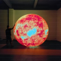 Neuf planètes ballon soleil Mars Jupiter système solaire planètes gonflables avec lumière LED planète gonflable géante