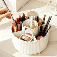 Organisateur de maquillage rotatif à 360° en plastique, grande capacité, boîte de rangement cosmétique, organisateur de coiffeuse, marque privée ODM