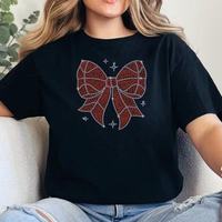 Motif de Noël personnalisé en strass thermocollant de luxe avec nœud papillon, idéal pour OEM/ODM