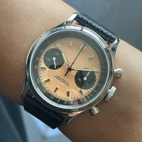 Montres mécaniques vintage pour hommes OEM personnalisées 38 mm, mouvement à remontage manuel Seagull ST1901, montre classique de luxe en cuir véritable
