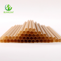 Pailles jetables en canne à sucre SUMKOKA biodégradables 8/6/12*200mm, écologiques et compostables en bagasse de canne à sucre