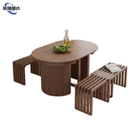 Table à manger extensible et pliable en bois massif de style nordique Jinruishengda, 13 mètres, extensible à volonté