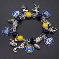 Pulseras Elásticas con Cuentas de 32 Equipos de Fútbol, Pulsera con Dijes Inspirados en el Fútbol, Accesorios de Joyería para Fanáticas, Regalo de Cumpleaños o Fiesta