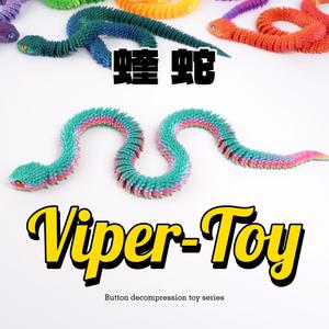 2025 Hot Selling 30CM 3D Printed Snake Fidget Toys 3D Printed Flexible Snake Toys Emulational 3D Snake Printing Fidget Toy - Product Image 4