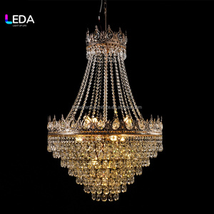 Lustre en cristal <span class=keywords><strong>de</strong></span> style palais luxueux LEDA, salles <span class=keywords><strong>de</strong></span> réception <span class=keywords><strong>de</strong></span> <span class=keywords><strong>mariage</strong></span>, lustre à lumière chaude, décoration <span class=keywords><strong>de</strong></span> plafond pour <span class=keywords><strong>mariage</strong></span> - Product Image 2