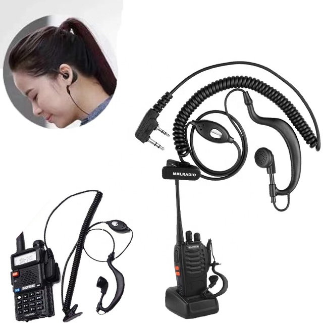 JJCC Professional Wired Noise Ptt Earpiece Earbuds 2 Way Radio Mic Vox Noise Canceling Intercom Earpiece Walkie Talkie Headset
