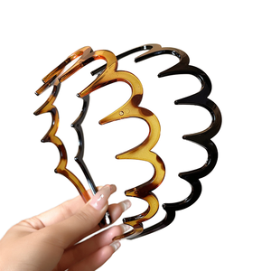Women's Zig Zag Non-Slip Fashion Accessories Comfortable Recycled <b>Plastic</b> Comb Teeth Back Custom Cosmetics <b>Headband</b> - Product Image 1