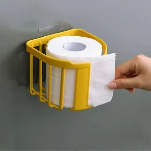 Punch-Free Toilet Paper Shelf Bathroom Kitchen Tissue Box Wall-Mounted Sticky Paper Storage Box Toilet Paper Holder Roll