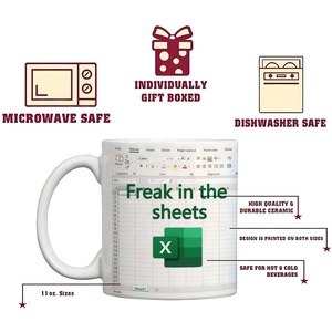 Taza de Café Creativa con Diseño de Hoja de Cálculo Excel, Regalo Personalizado para Amantes del Café, Divertida y Genial, Taza de Café Electrónica con Hoja de Cálculo Excel - Product Image 5