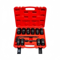 Juego de Herramientas de Mano Portátiles Multifuncionales con Estuche de Almacenamiento, 12 Piezas, para Reparación de Automóviles, con Enchufe de Impacto de 1/2 Pulgada
