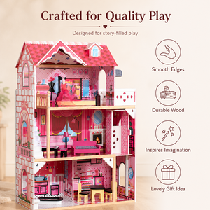 <span class=keywords><strong>Maison</strong></span> <span class=keywords><strong>de</strong></span> poupée en bois rose avec meubles, cuisine, chambre et salle <span class=keywords><strong>de</strong></span> bain simulées, jouet éducatif pour enfants, jeu <span class=keywords><strong>de</strong></span> rôle, cadeau - Product Image 5