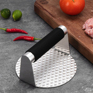 Prensa de carne Manual de acero inoxidable 430, herramientas de cocina DIY para el hogar, cocina, hamburguesa, pastel, escala, prensa de carne redonda - Product Image 4